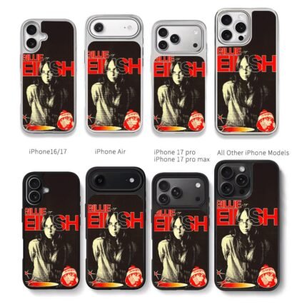 Billie Eilish Supreme halftone Chris Brown Phone Case Black Electroplated Silver For Iphone 11 To 17