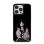 Billie Eilish with mic lyrics iPhone 16 Pro Max Black Case