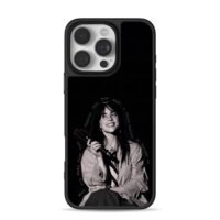 Billie Eilish with mic lyrics iPhone 16 Pro Max Black Case