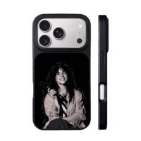 Billie Eilish with mic lyrics iPhone 17 Pro Max Black Case