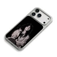 Billie Eilish with mic lyrics iPhone 17 Pro Max Electroplated Silver Case2
