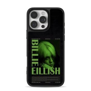 BillieEilishgreenHTEverprint iPhone 16 Pro Max Black Case