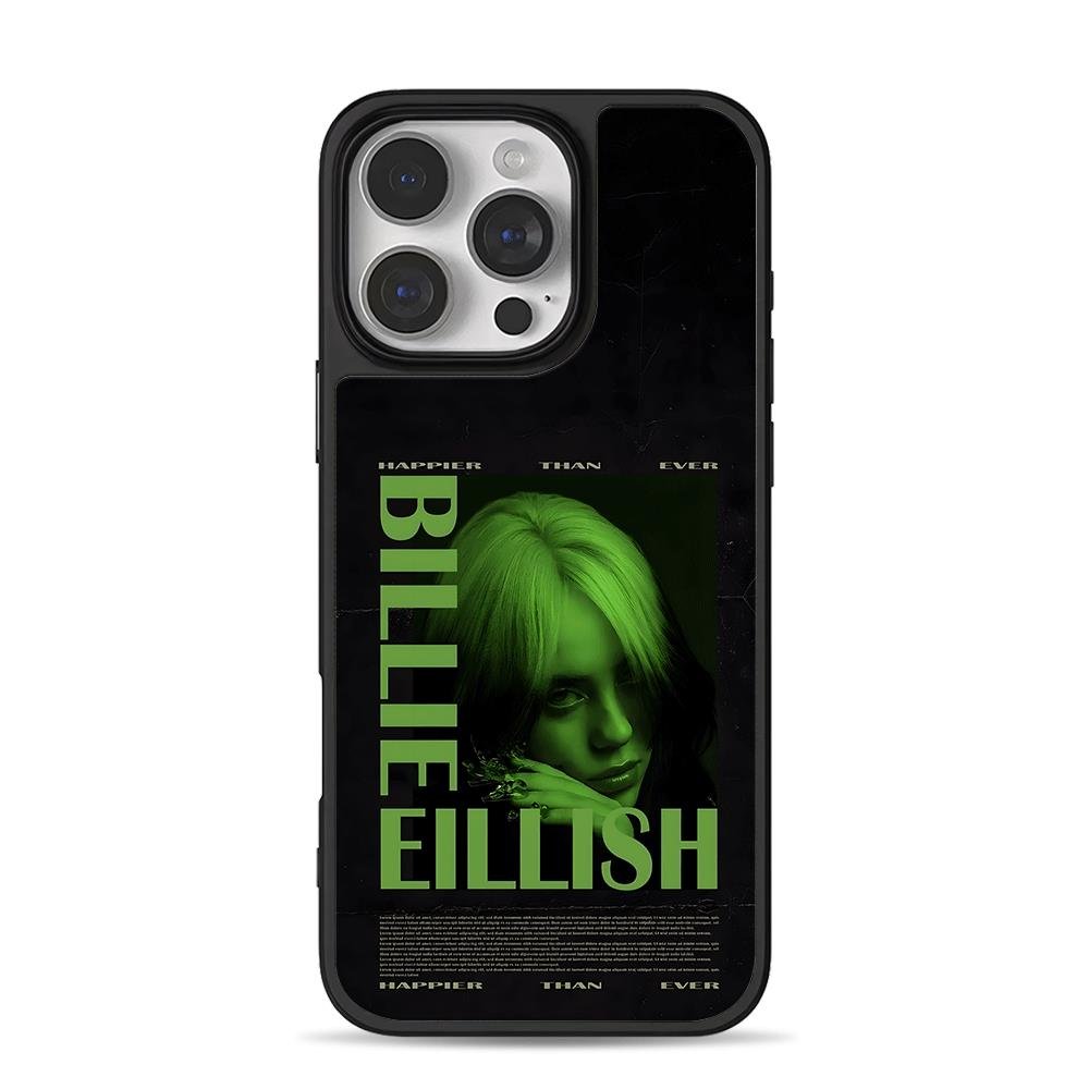 BillieEilishgreenHTEverprint iPhone 16 Pro Max Black Case BillieEilishgreenHTEverprint iPhone 16 Pro Max Black Case