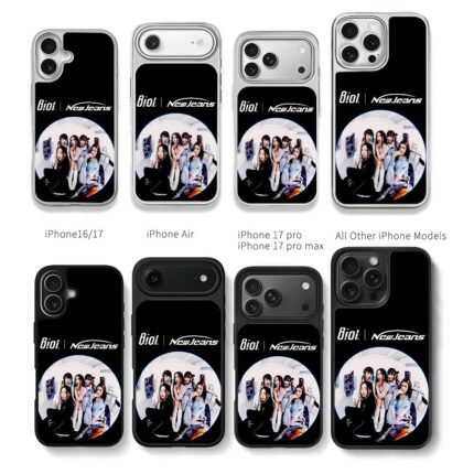 Biol NewJeans 5 girls pic Chris Brown Phone Case Black Electroplated Silver For Iphone 11 To 17