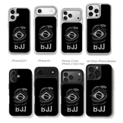 BJJ coiled snake Brazil flag Chris Brown Phone Case Black Electroplated Silver For Iphone 11 To 17