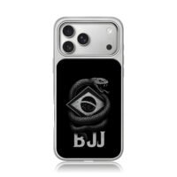BJJ coiled snake Brazil flag iPhone 17 Pro Max Electroplated Silver Case1