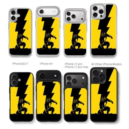 Black Adam lightning yellow Chris Brown Phone Case Black Electroplated Silver For Iphone 11 To 17