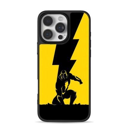 Black Adam lightning yellow iPhone 16 Pro Max Black Case