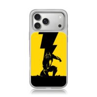 Black Adam lightning yellow iPhone 17 Pro Max Electroplated Silver Case1