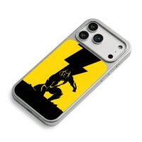 Black Adam lightning yellow iPhone 17 Pro Max Electroplated Silver Case2