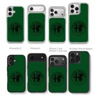 Black Alfa Romeo logo on green Chris Brown Phone Case Black Electroplated Silver For Iphone 11 To 17