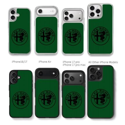 Black Alfa Romeo logo on green Chris Brown Phone Case Black Electroplated Silver For Iphone 11 To 17