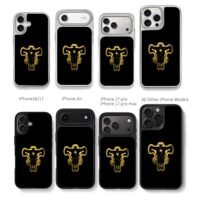 Black Bulls logo Black Clover Chris Brown Phone Case Black Electroplated Silver For Iphone 11 To 17