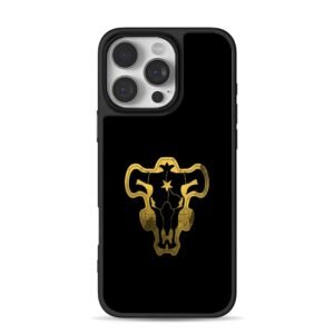 Black Bulls logo Black Clover iPhone 16 Pro Max Black Case