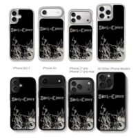 Black Clover Asta line art Chris Brown Phone Case Black Electroplated Silver For Iphone 11 To 17