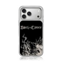 Black Clover Asta line art iPhone 17 Pro Max Electroplated Silver Case1