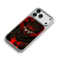 Black Clover Asta red demon art iPhone 17 Pro Max Electroplated Silver Case2
