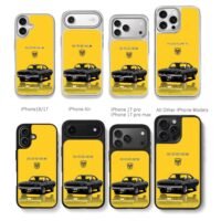 Black Dodge muscle car yellow Chris Brown Phone Case Black Electroplated Silver For Iphone 11 To 17