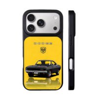 Black Dodge muscle car yellow iPhone 17 Pro Max Black Case