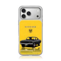 Black Dodge muscle car yellow iPhone 17 Pro Max Electroplated Silver Case1