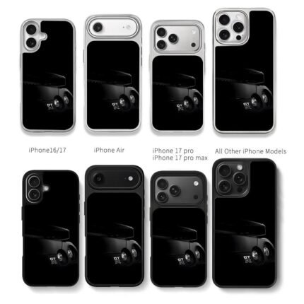Black GTR sports car rear logo Chris Brown Phone Case Black Electroplated Silver For Iphone 11 To 17
