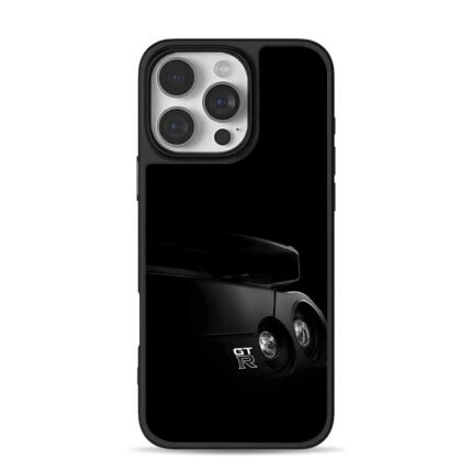 Black GTR sports car rear logo iPhone 16 Pro Max Black Case