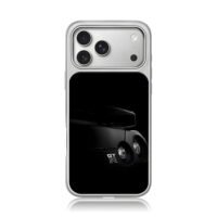 Black GTR sports car rear logo iPhone 17 Pro Max Electroplated Silver Case1