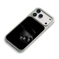Black GTR sports car rear logo iPhone 17 Pro Max Electroplated Silver Case2