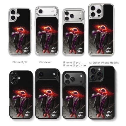 Black hole head cyber spaceman Chris Brown Phone Case Black Electroplated Silver For Iphone 11 To 17
