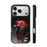 Black hole head cyber spaceman iPhone 17 Pro Max Black Case