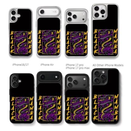 Black Mamba purple flower art Chris Brown Phone Case Black Electroplated Silver For Iphone 11 To 17