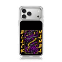 Black Mamba purple flower art iPhone 17 Pro Max Electroplated Silver Case1
