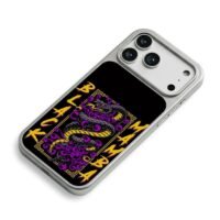 Black Mamba purple flower art iPhone 17 Pro Max Electroplated Silver Case2