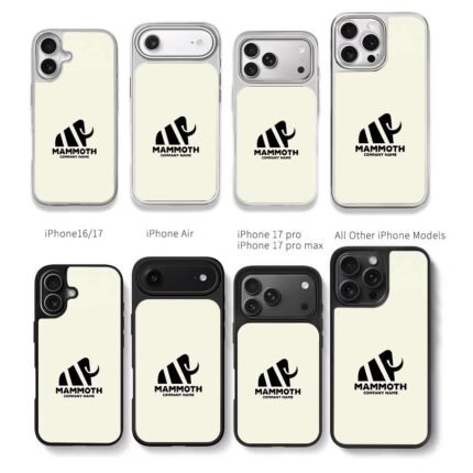 Black mammoth logo Mammoth company Chris Brown Phone Case Black Electroplated Silver For Iphone 11 To 17