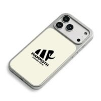 Black mammoth logo Mammoth company iPhone 17 Pro Max Electroplated Silver Case2