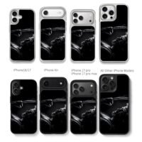 Black Marvel Wolverine claws Chris Brown Phone Case Black Electroplated Silver For Iphone 11 To 17