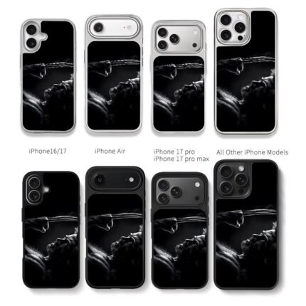 Black Marvel Wolverine claws Chris Brown Phone Case Black Electroplated Silver For Iphone 11 To 17