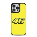 Black outlined blue 46 Rossi racing iPhone 16 Pro Max Black Case