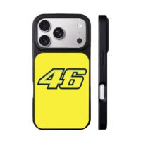 Black outlined blue 46 Rossi racing iPhone 17 Pro Max Black Case
