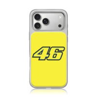 Black outlined blue 46 Rossi racing iPhone 17 Pro Max Electroplated Silver Case1