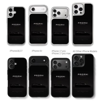Black Pagani Huayra BC supercar Chris Brown Phone Case Black Electroplated Silver For Iphone 11 To 17