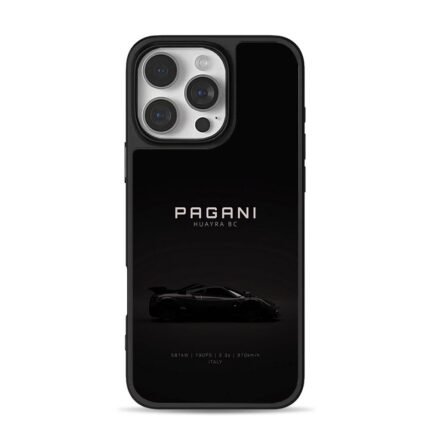 Black Pagani Huayra BC supercar iPhone 16 Pro Max Black Case