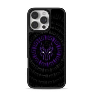 Black Panther purple mask greek key iPhone 16 Pro Max Black Case