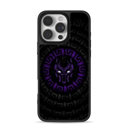 Black Panther purple mask greek key iPhone 16 Pro Max Black Case