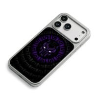 Black Panther purple mask greek key iPhone 17 Pro Max Electroplated Silver Case2