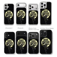 Black Panther superhero art Chris Brown Phone Case Black Electroplated Silver For Iphone 11 To 17