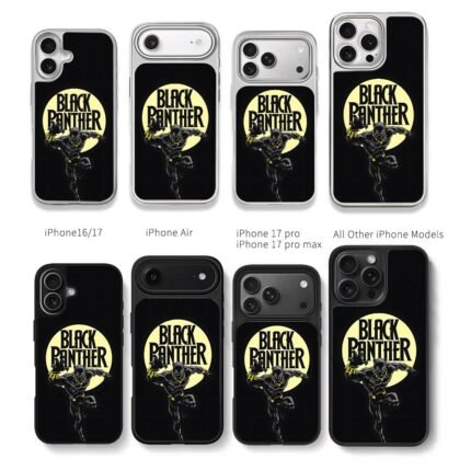 Black Panther superhero art Chris Brown Phone Case Black Electroplated Silver For Iphone 11 To 17