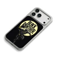 Black Panther superhero art iPhone 17 Pro Max Electroplated Silver Case2