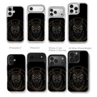 Black Panther tribal gold mask art Chris Brown Phone Case Black Electroplated Silver For Iphone 11 To 17