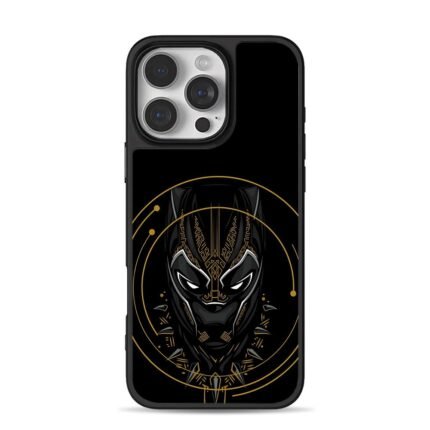 Black Panther tribal gold mask art iPhone 16 Pro Max Black Case